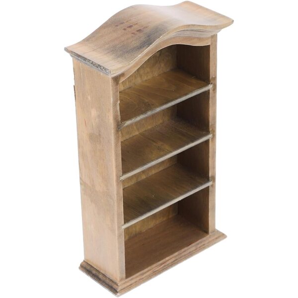 Alasum Mini Libreria in Legno Vintage per Casa delle Bambole 16x9x4 cm