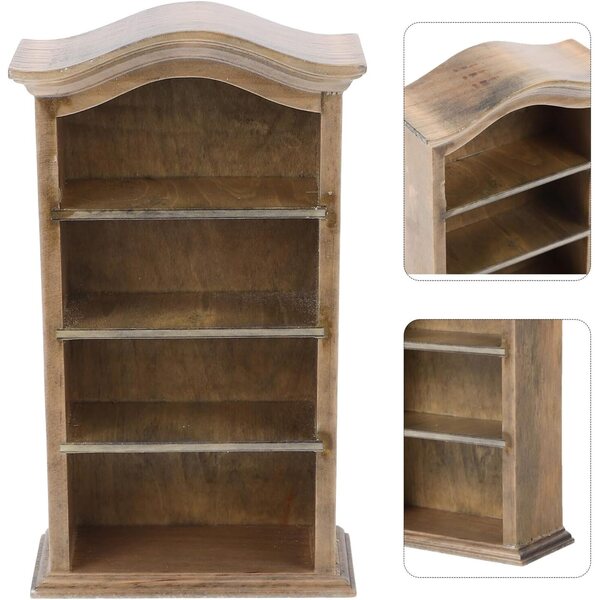 Alasum Mini Libreria in Legno Vintage per Casa delle Bambole 16x9x4 cm