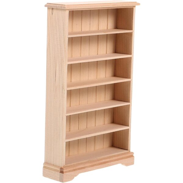 Bücherregal aus Holz für Puppenhäuser, Miniatur 16x10x2,7 cm HEALSOPTHY