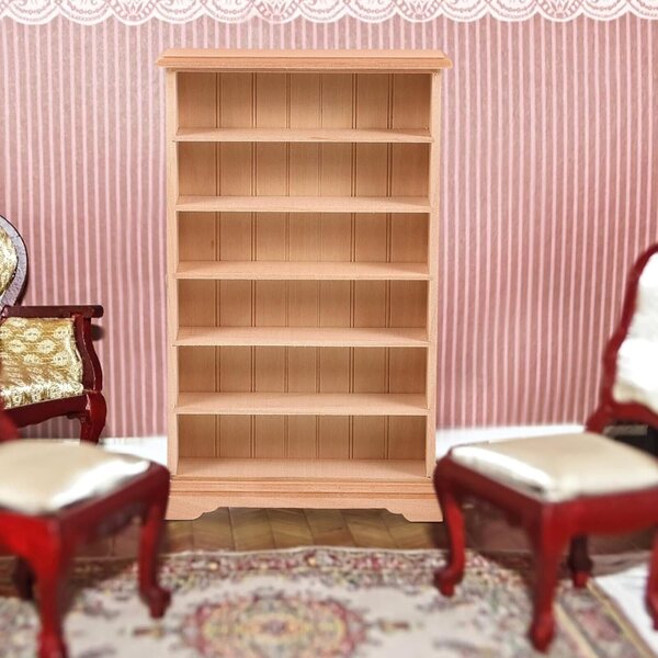 Bücherregal aus Holz für Puppenhäuser, Miniatur 16x10x2,7 cm HEALSOPTHY