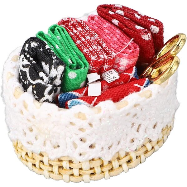 CHICIRIS Kit di Cucito Miniatura per Casa delle Bambole 1:12, Design Realistico in Tessuto e Bambù