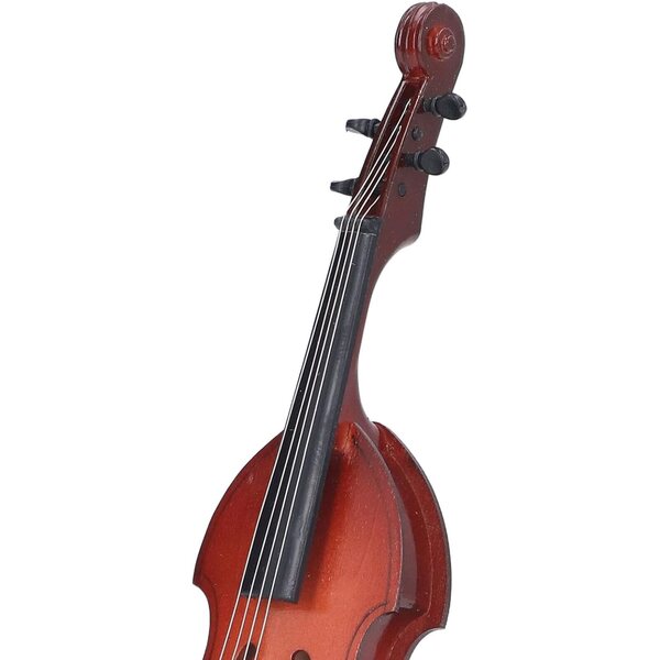 Mini-Violin aus Lindenholz mit Ständer, detaillierter und tragbarer musikalischer Dekoration