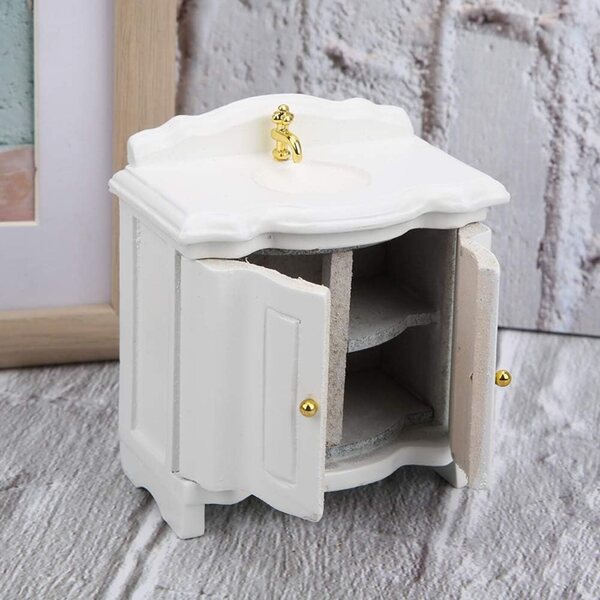 1:12 Miniatur-Waschbecken für Puppenhaus – hochwertiges dekoratives Accessoire