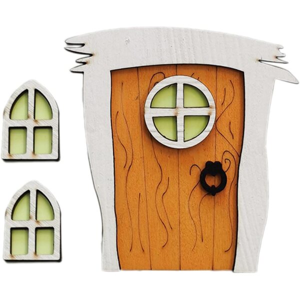STOBOK Set 5 Porte e Finestre Miniature in Legno Decorazione Fata per Giardino