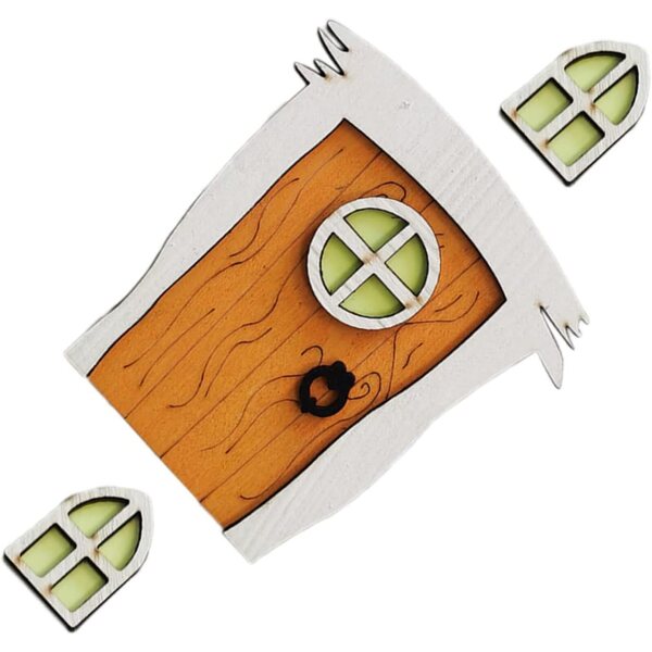 STOBOK Set 5 Porte e Finestre Miniature in Legno Decorazione Fata per Giardino