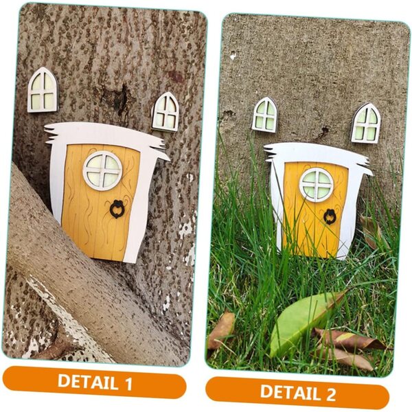 STOBOK Set 5 Porte e Finestre Miniature in Legno Decorazione Fata per Giardino