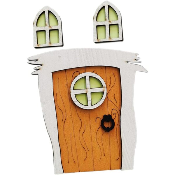STOBOK Set 5 Porte e Finestre Miniature in Legno Decorazione Fata per Giardino