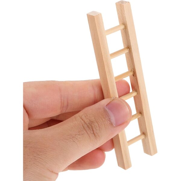 ifundom Mini-Holztreppen-Set, 4-teilig, für Puppenhäuser und DIY-Dekorationen