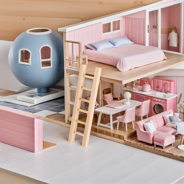 ifundom Mini-Holztreppen-Set, 4-teilig, für Puppenhäuser und DIY-Dekorationen