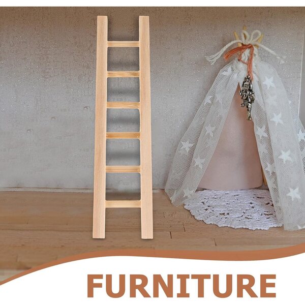 ifundom Mini-Holztreppen-Set, 4-teilig, für Puppenhäuser und DIY-Dekorationen