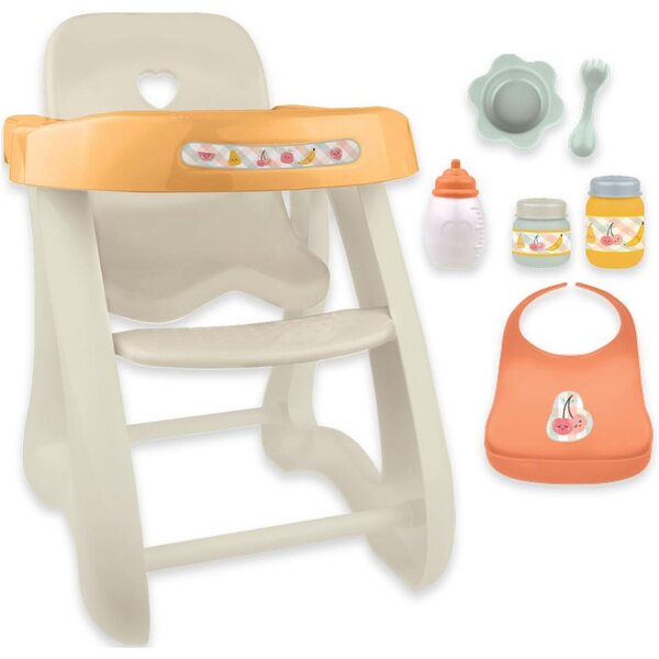 Hochstuhl für JC Toys robuste und realistische Puppen bis 43 cm – Zubehör inklusive