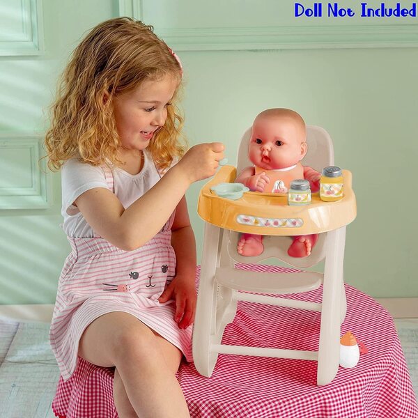 Hochstuhl für JC Toys robuste und realistische Puppen bis 43 cm – Zubehör inklusive