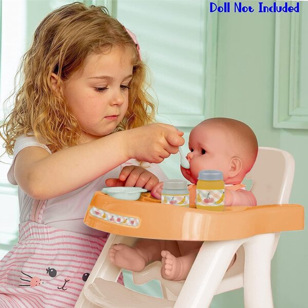 Hochstuhl für JC Toys robuste und realistische Puppen bis 43 cm – Zubehör inklusive