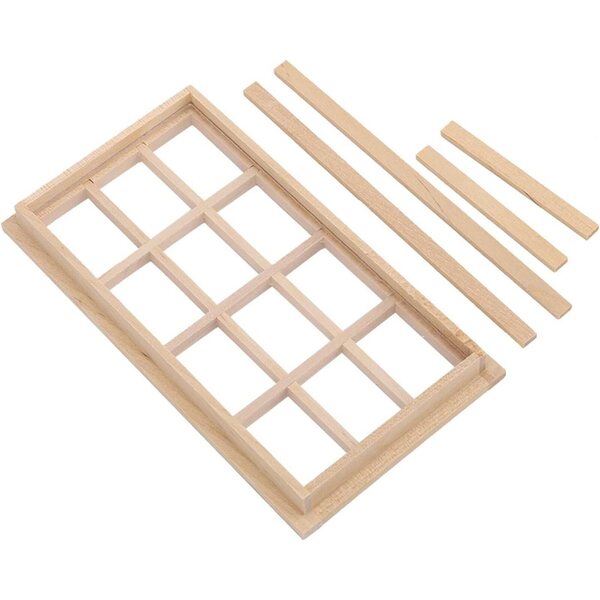 1:12 Miniatur-Holzfenster für Puppenhaus, weißes dekoratives Accessoire