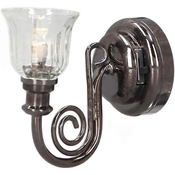 1:12 Miniatur-Wandleuchte für Puppenhäuser mit warmem LED-Licht