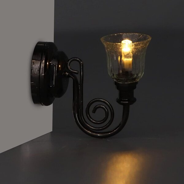 1:12 Miniatur-Wandleuchte für Puppenhäuser mit warmem LED-Licht