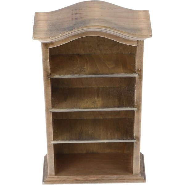 Mikinona Mini Libreria in Legno per Casa delle Bambole, Mobiletto Vintage Decorativo 16x9 cm