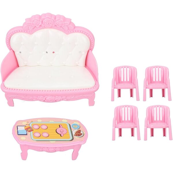 Kikumi Set Mobili Salotto Miniatura 1/16 per Casa Bambole con Divano, Tavolino e Sedie