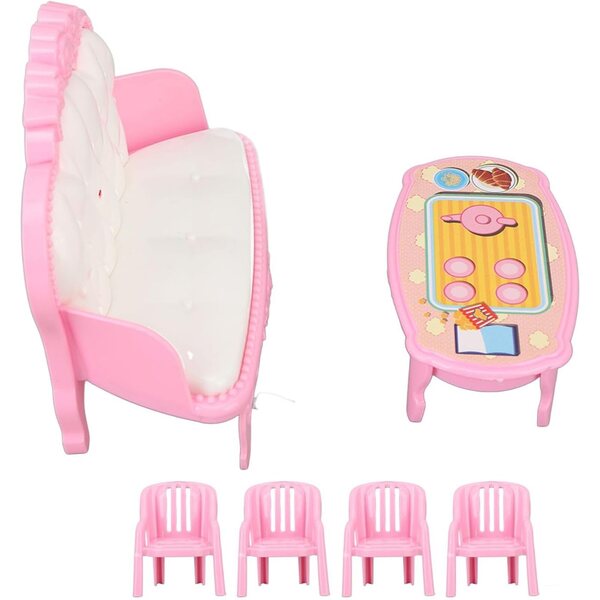Kikumi Set Mobili Salotto Miniatura 1/16 per Casa Bambole con Divano, Tavolino e Sedie