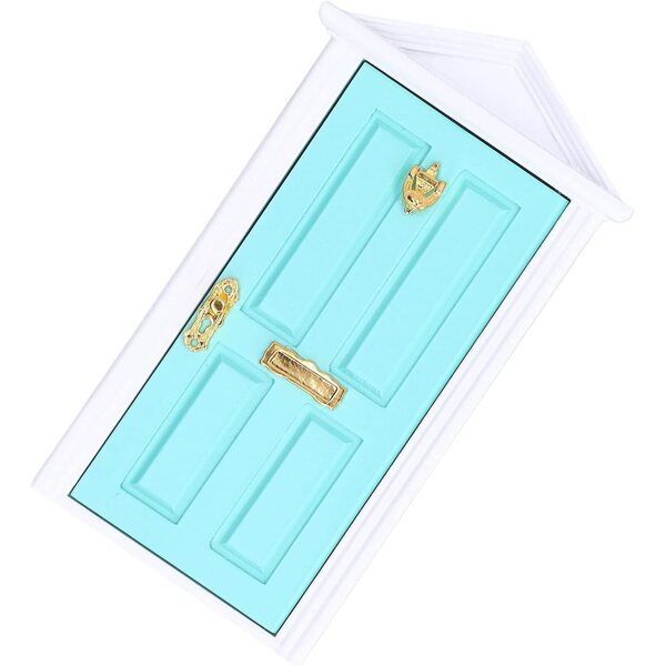 Mini Porta in Legno di Betulla 1:12 per Casa delle Bambole - Elegante e Colorata