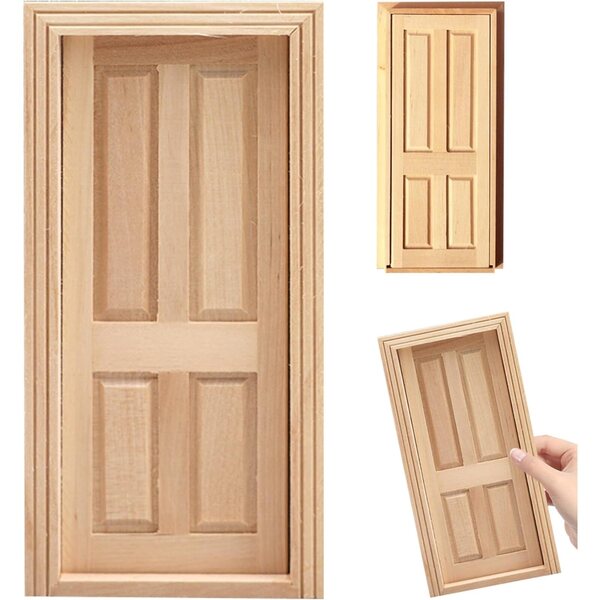 Holztür für 1:12 Puppenhaus, anpassbares, rustikales Deko-Accessoire