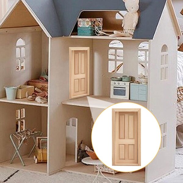 Holztür für 1:12 Puppenhaus, anpassbares, rustikales Deko-Accessoire