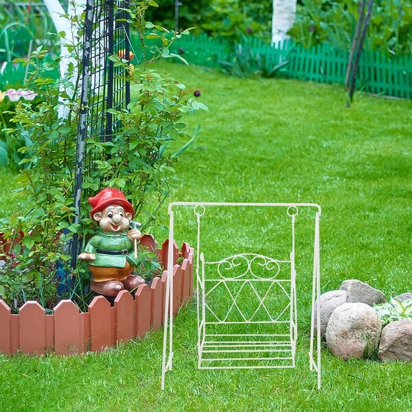 Mini Altalena in Ferro Bianco per Casa delle Bambole e Micro Paesaggi Decorativi