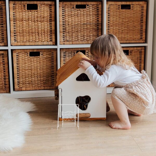 Mini Altalena in Ferro Bianco per Casa delle Bambole e Micro Paesaggi Decorativi
