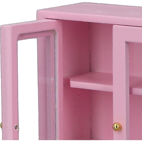 Armadio murale in legno per casa delle bambole 1:12, mobile cucina miniatura rosa