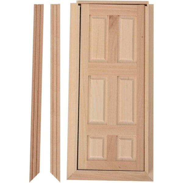 Domary Mini Casa per Bambole in Legno 1:12, Porta Decorativa Mobile e Adorabile