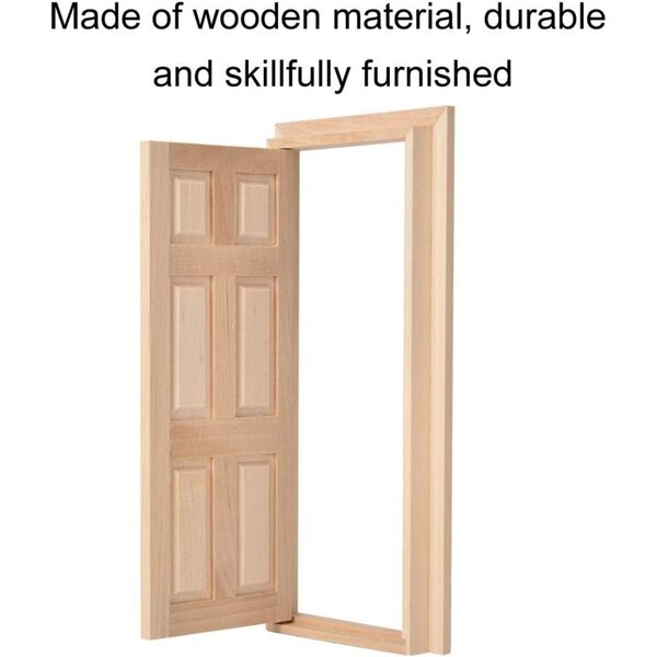 Domary Mini Casa per Bambole in Legno 1:12, Porta Decorativa Mobile e Adorabile