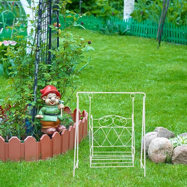 ERINGOGO Mini Altalena in Ferro Bianco per Casa delle Bambole e Micro-paesaggi