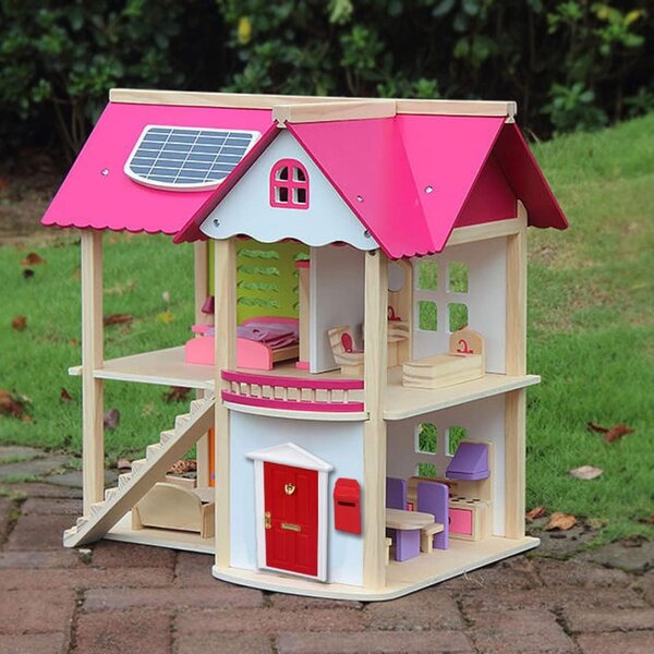 Haustür und Mini-Holzbriefkasten für Puppenhäuser im Maßstab 1:12