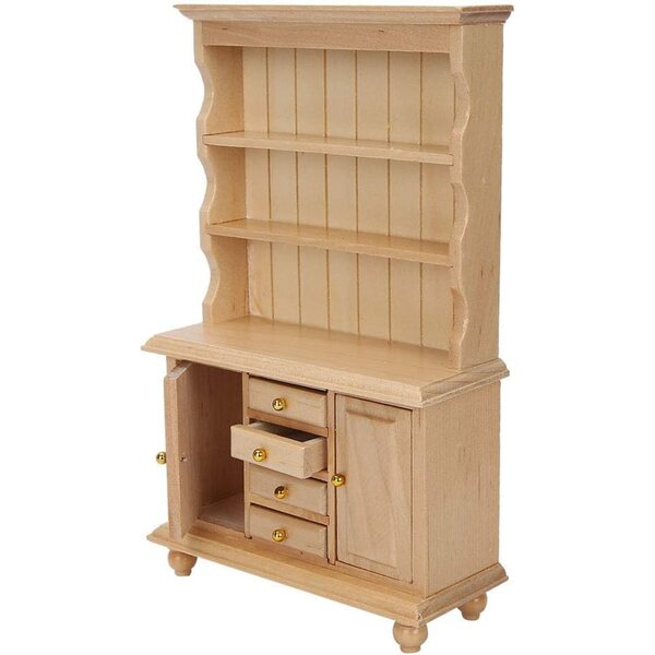 Armadio in Legno per Casa delle Bambole 1:12, 3 Ripiani, Accessori Miniatura Decorativi