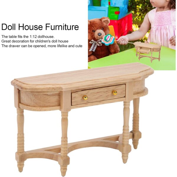 Bureau Miniatura in Legno con Cassetti a Molla per Casa delle Bambole Scala 1:12