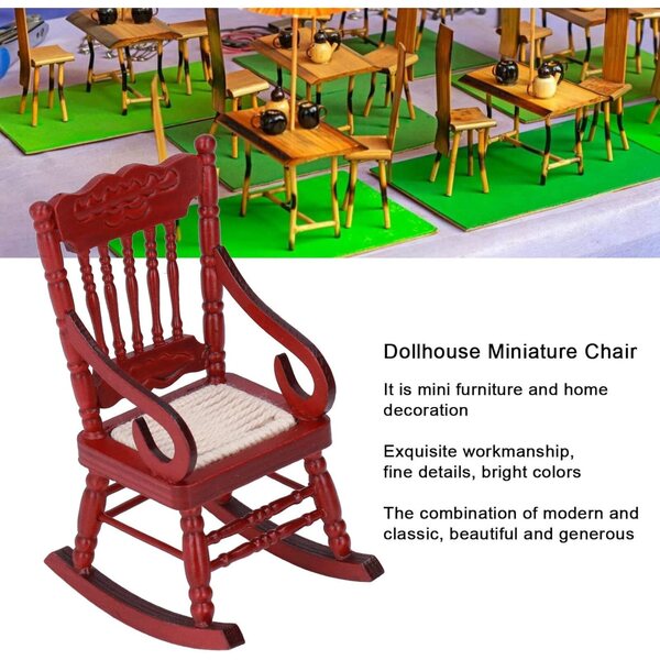 Chaise miniatura in legno a scala 1:12, design moderno e colori vivaci