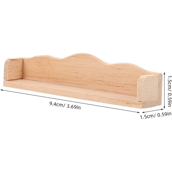 Set 4 Mini Scaffali Murali in Legno per Casa delle Bambole Beige 1:12