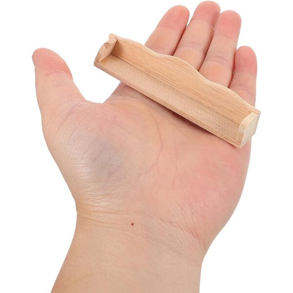 Set 4 Mini Scaffali Murali in Legno per Casa delle Bambole Beige 1:12