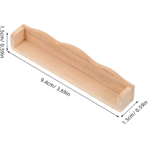 Set 4 Mini Scaffali Murali in Legno per Casa delle Bambole Beige 1:12