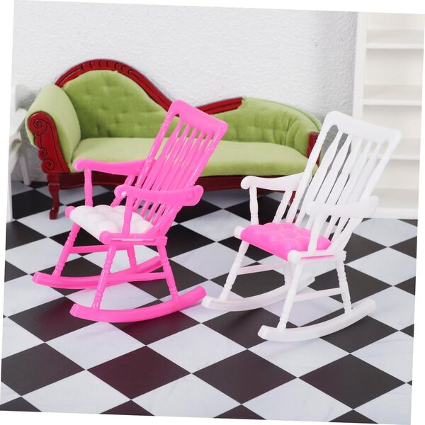 UPKOCH Set 5 Mini Sedie a Dondolo per Casa delle Bambole - Accessori Giocattolo Colorati