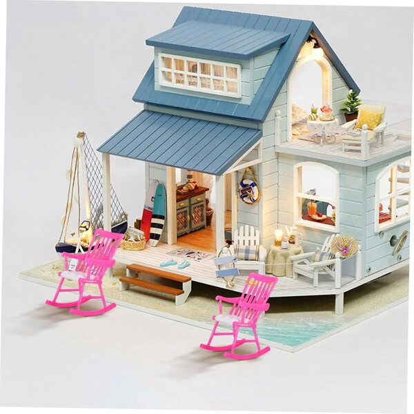 UPKOCH Set 5 Mini Sedie a Dondolo per Casa delle Bambole - Accessori Giocattolo Colorati