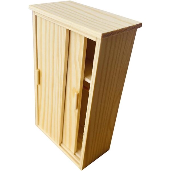 Mini Armoire in Legno UPKOCH per Casa delle Bambole con Porta Scorrevole e Ripiano