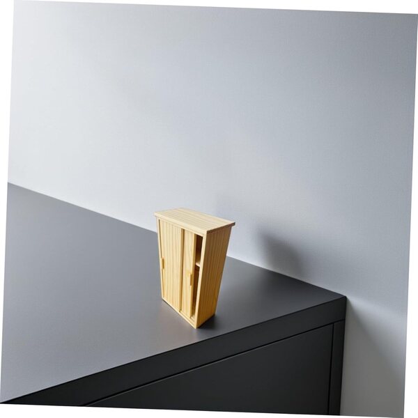 Mini Armoire in Legno UPKOCH per Casa delle Bambole con Porta Scorrevole e Ripiano