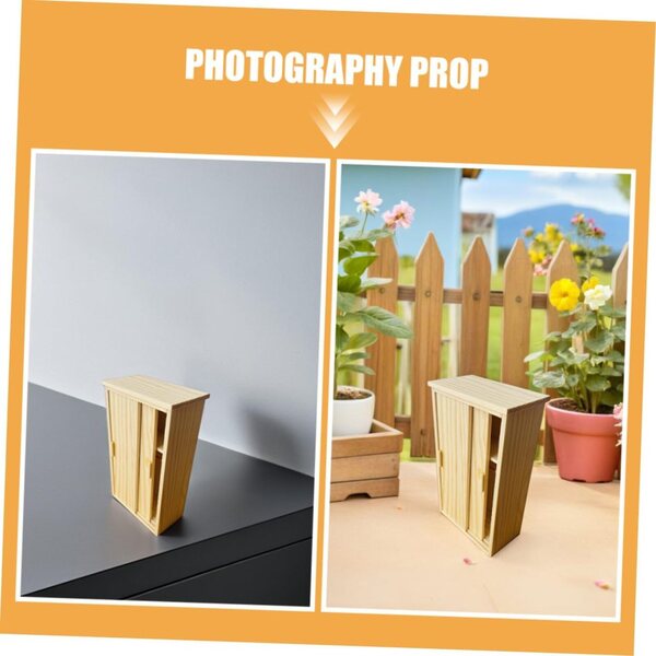 Mini Armoire in Legno UPKOCH per Casa delle Bambole con Porta Scorrevole e Ripiano
