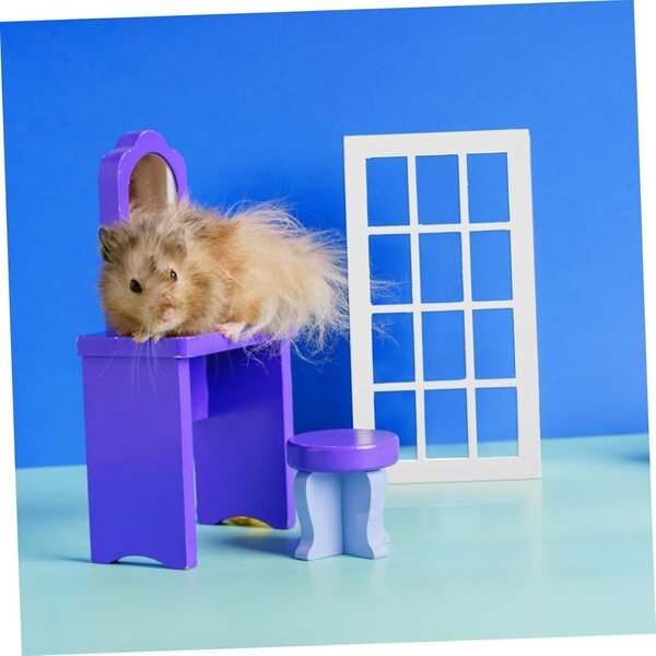 UPKOCH Mobili Mini Casa in Legno con Finestra per Bambole, Accessorio Decorativo Bambini