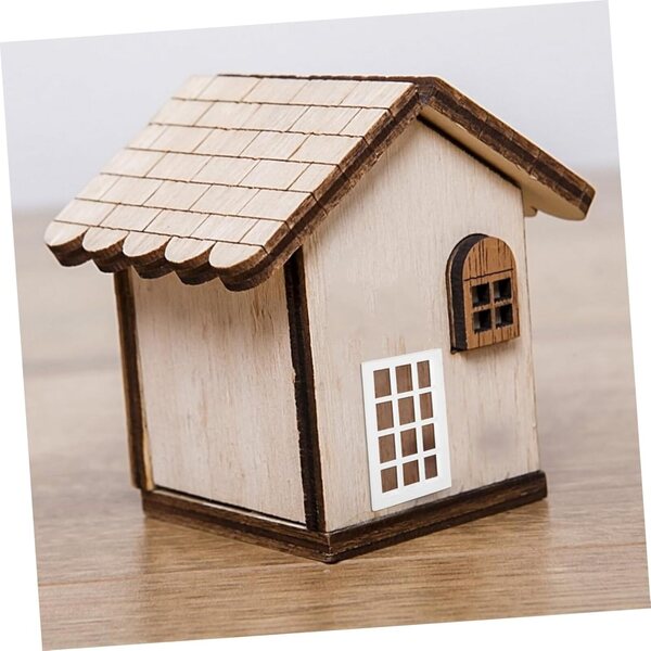 UPKOCH Mobili Mini Casa in Legno con Finestra per Bambole, Accessorio Decorativo Bambini