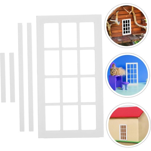 UPKOCH Mobili Mini Casa in Legno con Finestra per Bambole, Accessorio Decorativo Bambini