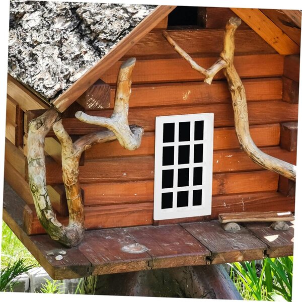 UPKOCH Mobili Mini Casa in Legno con Finestra per Bambole, Accessorio Decorativo Bambini