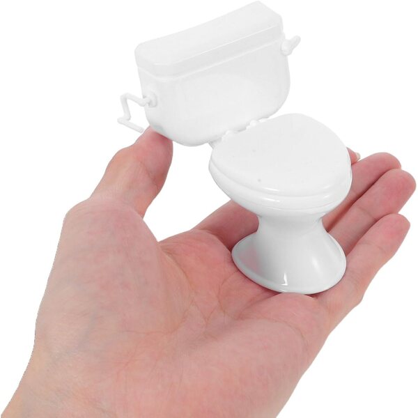 VICASKY Mini Toilette Bianca per Casa delle Bambole, Accessorio Bagno Realistico in Miniatura