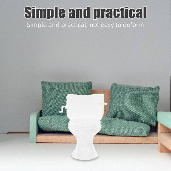 VICASKY Mini Toilette Bianca per Casa delle Bambole, Accessorio Bagno Realistico in Miniatura